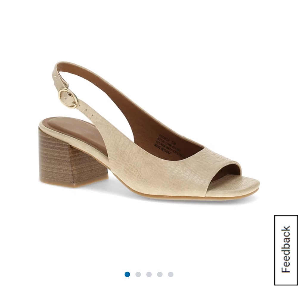 BareTraps Cream Slingback Block Heels
